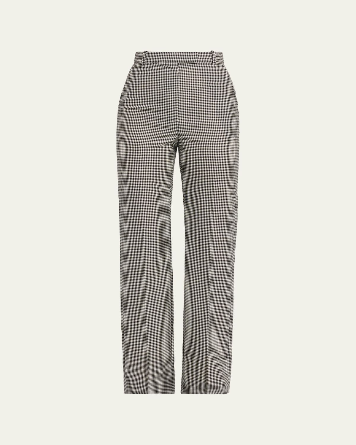 McQueen Gingham Check Straight-Leg Trousers