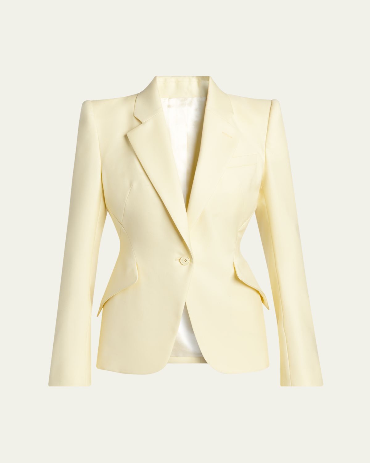 McQueen Single-Breasted Crepe Slim Jacket