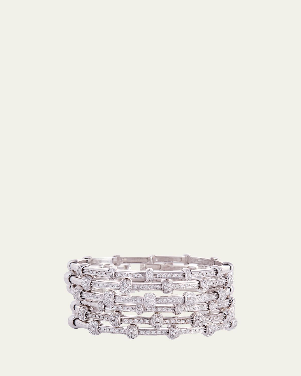 Sidney Garber 18K White Gold Diamond Spring Bracelet