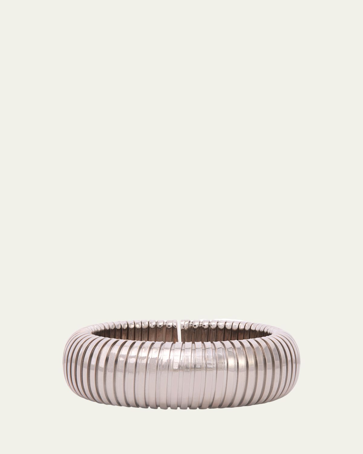 Sidney Garber 18K White Gold Domed Cuff Bracelet