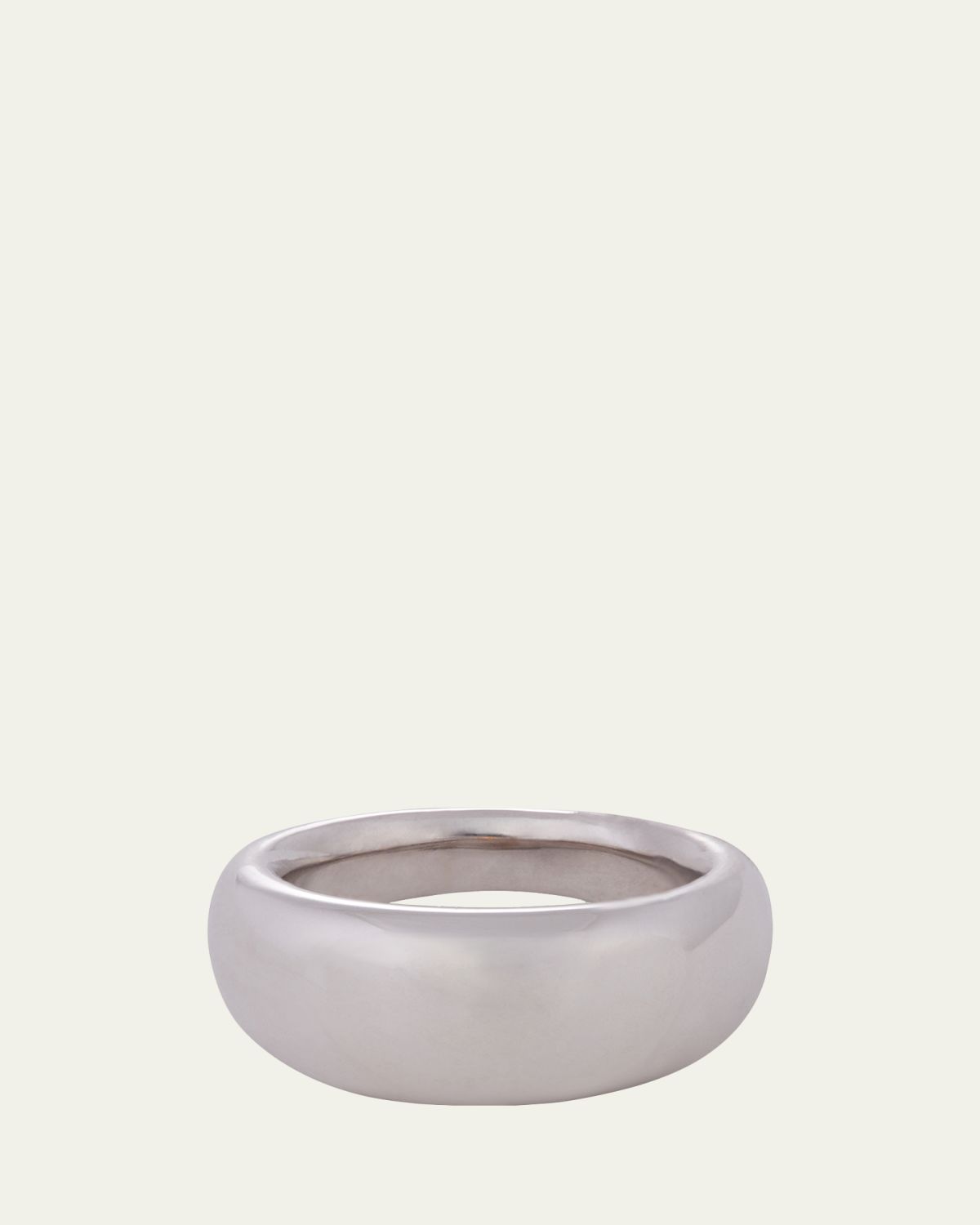 Sidney Garber 18K White Gold 10mm French Dome Ring