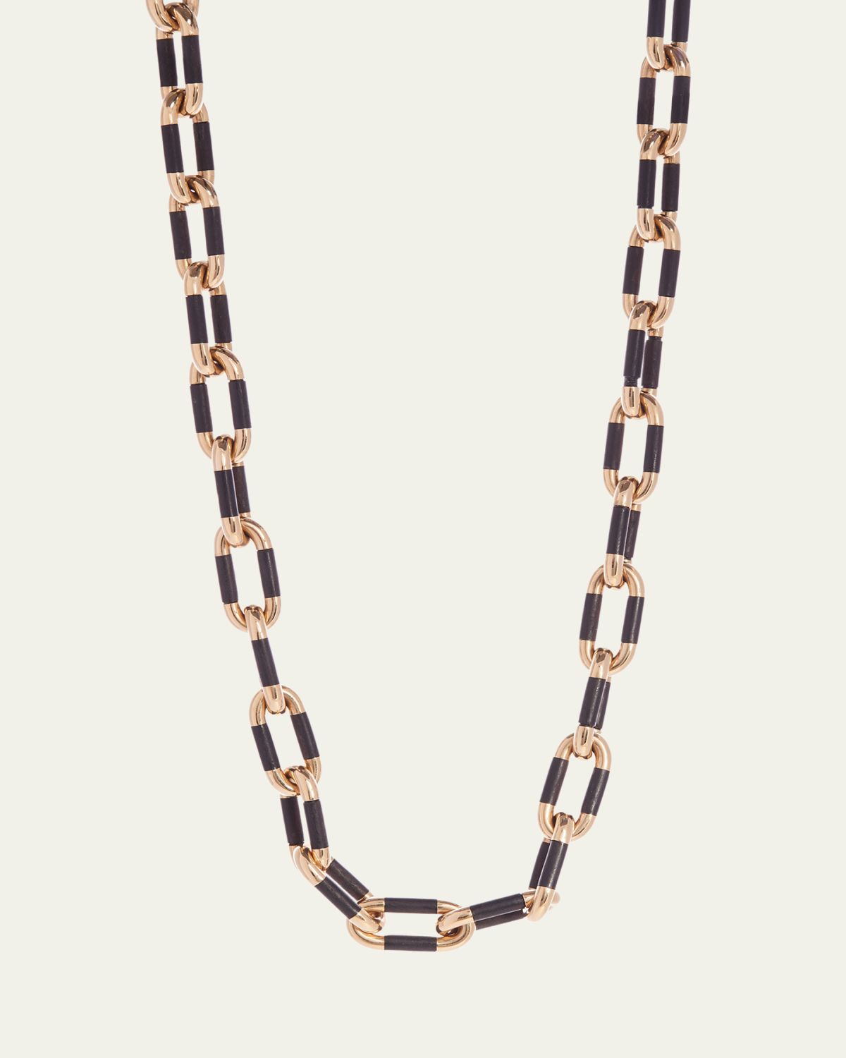 Sidney Garber 18K Yellow Gold Ebony Oval Link Necklace