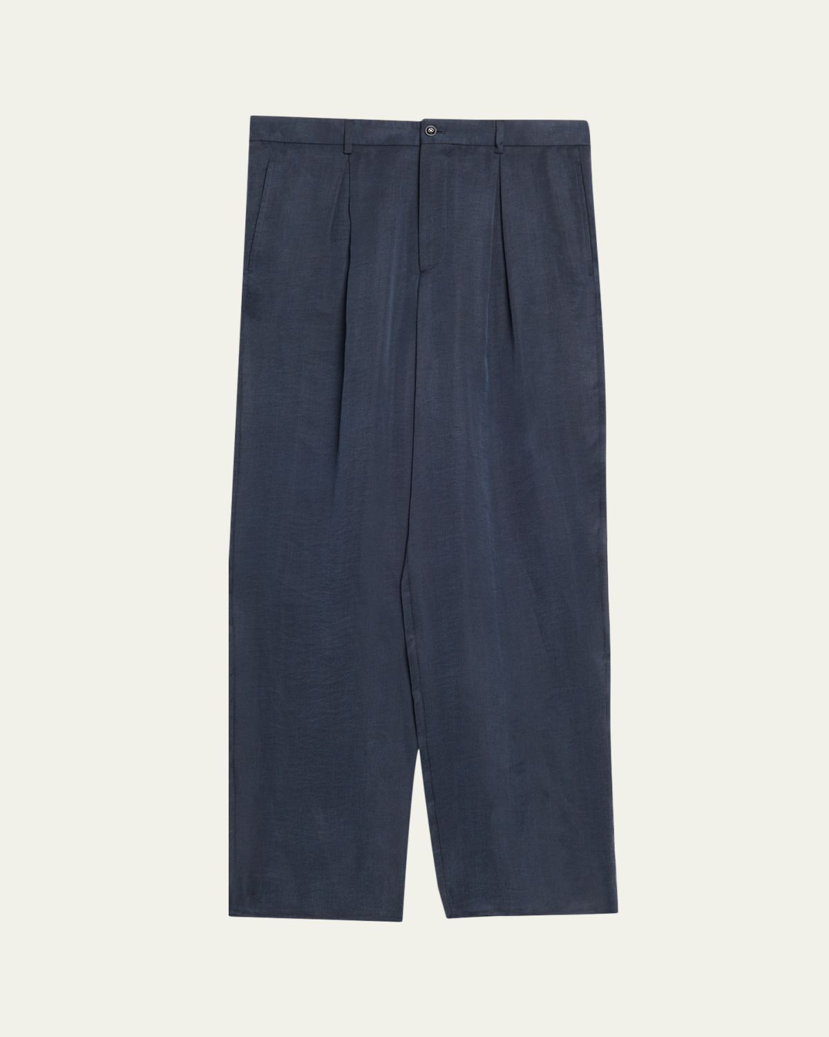 Giorgio Armani Men's Cotton and Lyocell Pleated Wide-Leg Trousers | Thumbnail 6 Giorgio Armani Men's Cotton and Lyocell Pleated Wide-Leg Trousers | Thumbnail 6