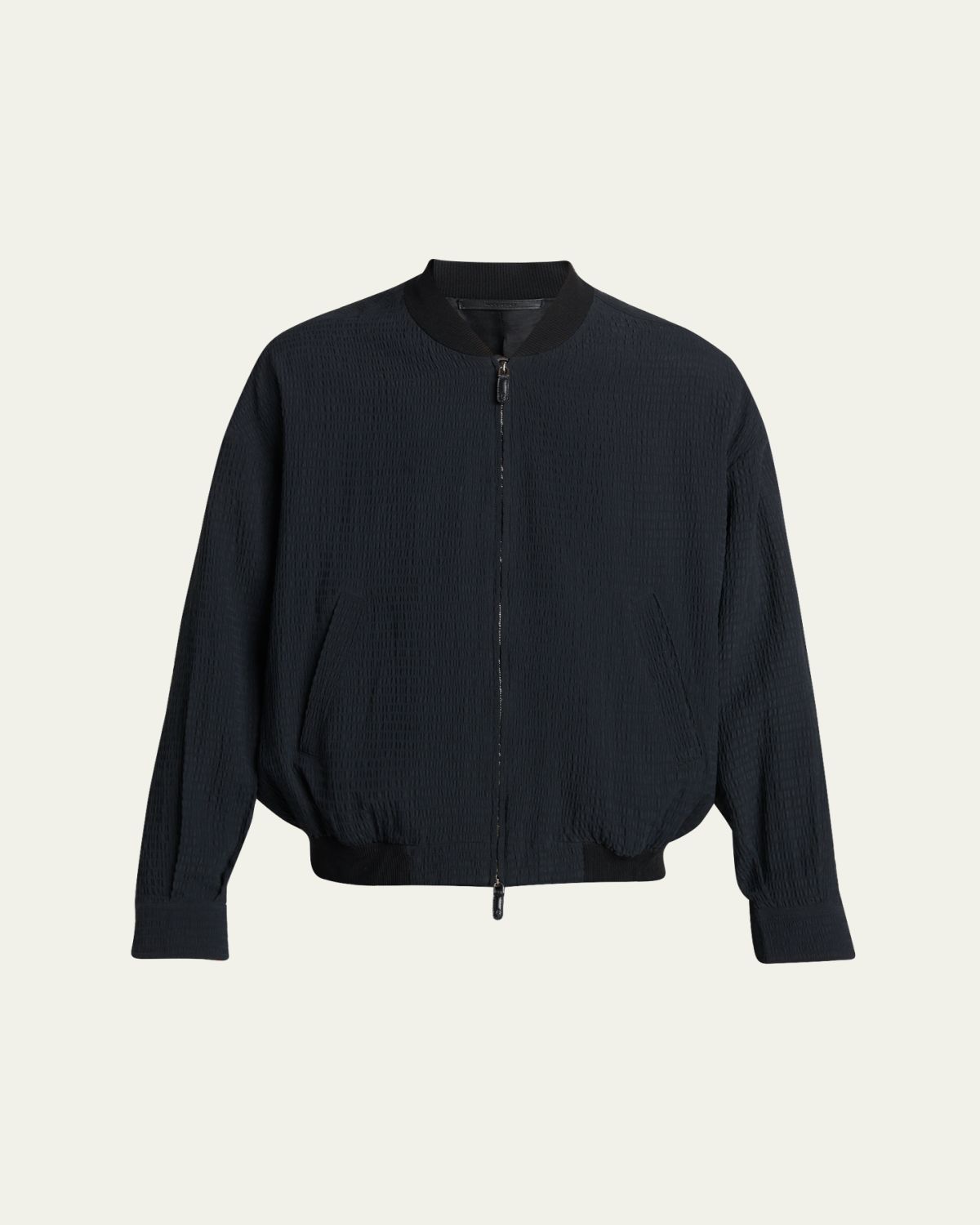 Giorgio Armani Men's Seersucker Full-Zip Bomber Jacket | Thumbnail 6