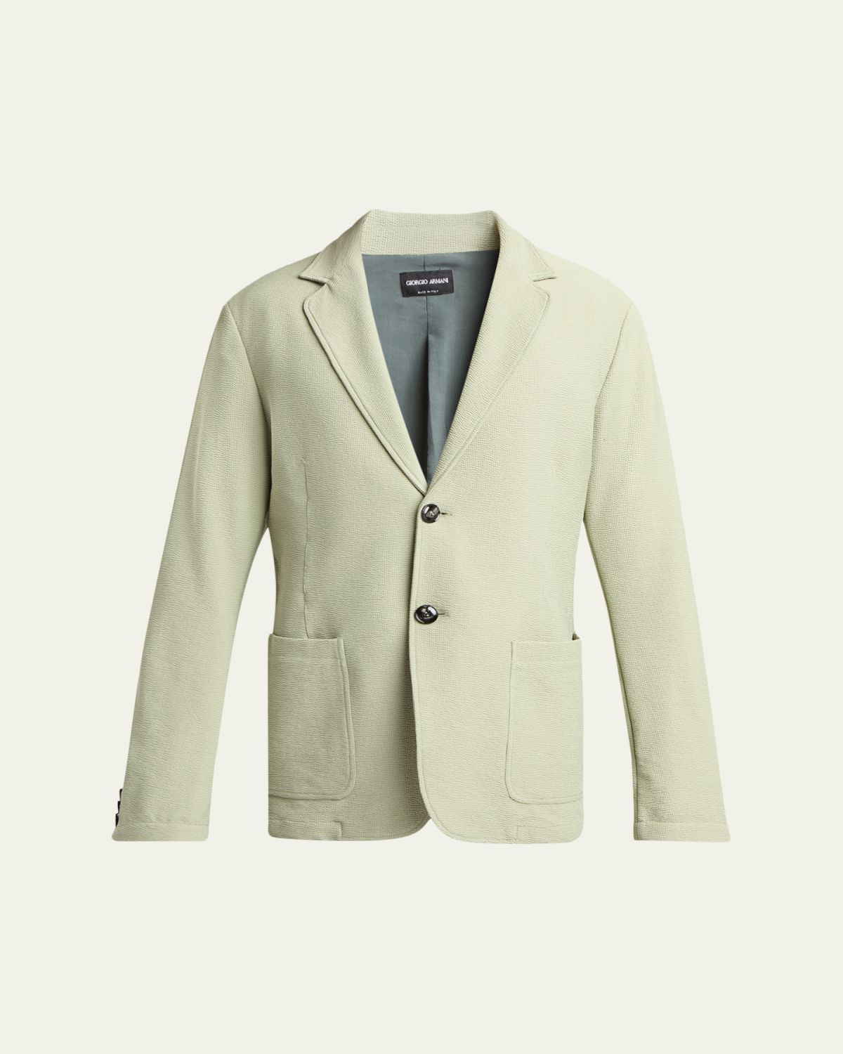 Giorgio Armani Men's Seersucker Patch-Pocket Blazer | Thumbnail 11 Giorgio Armani Men's Seersucker Patch-Pocket Blazer | Thumbnail 11