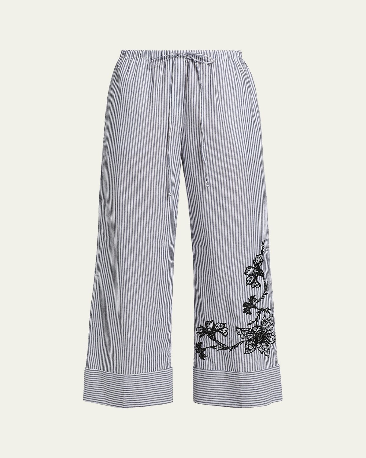 Kobi Halperin Callie Embroidered Striped Wide-Leg Pants | Thumbnail 8