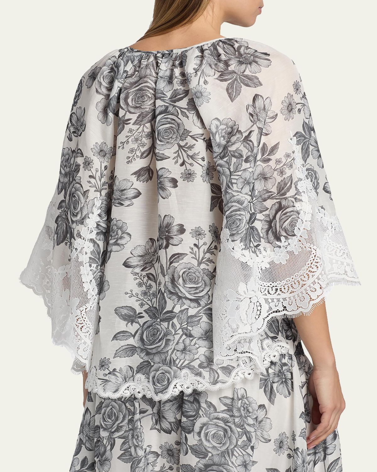 Kobi Halperin Paloma Lace-Trim Viscose-Linen Blouse | Thumbnail 3 Kobi Halperin Paloma Lace-Trim Viscose-Linen Blouse | Thumbnail 3