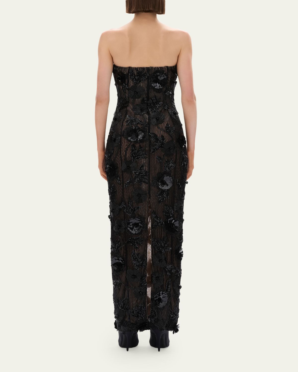 Rachel Gilbert Pierre Strapless Embroidered Tulle Column Gown | Thumbnail 3 Rachel Gilbert Pierre Strapless Embroidered Tulle Column Gown | Thumbnail 3