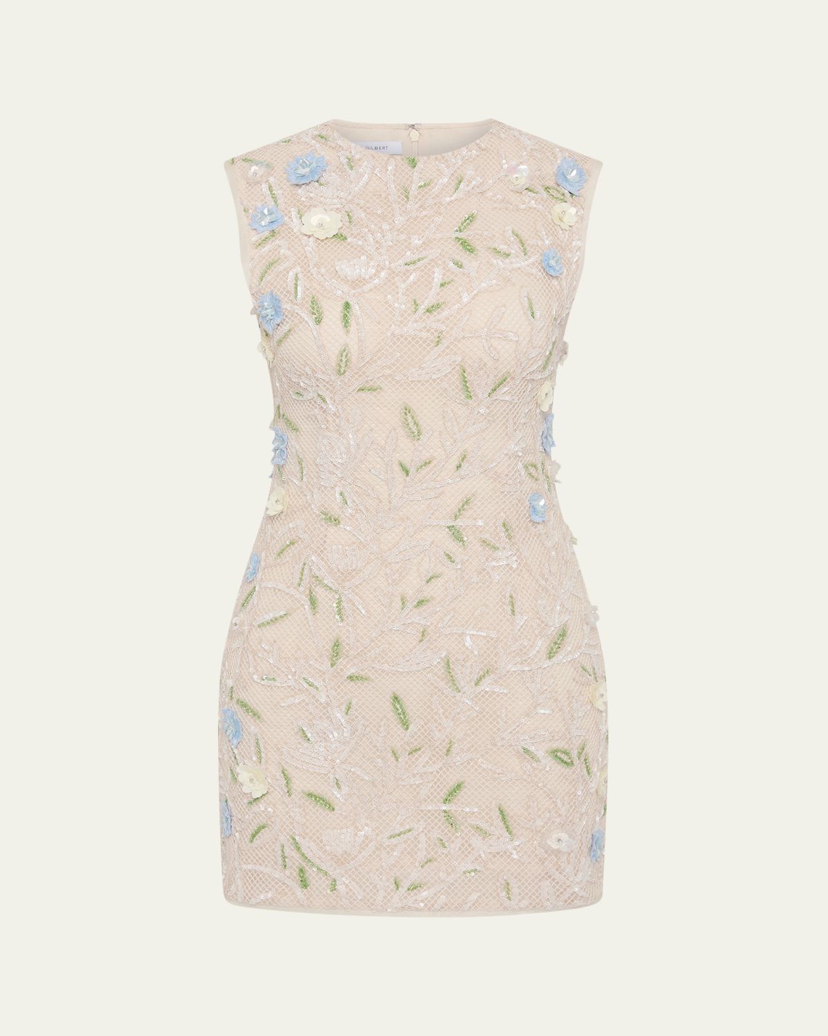 Rachel Gilbert Mistral Floral Applique Cotton Mesh Mini Dress