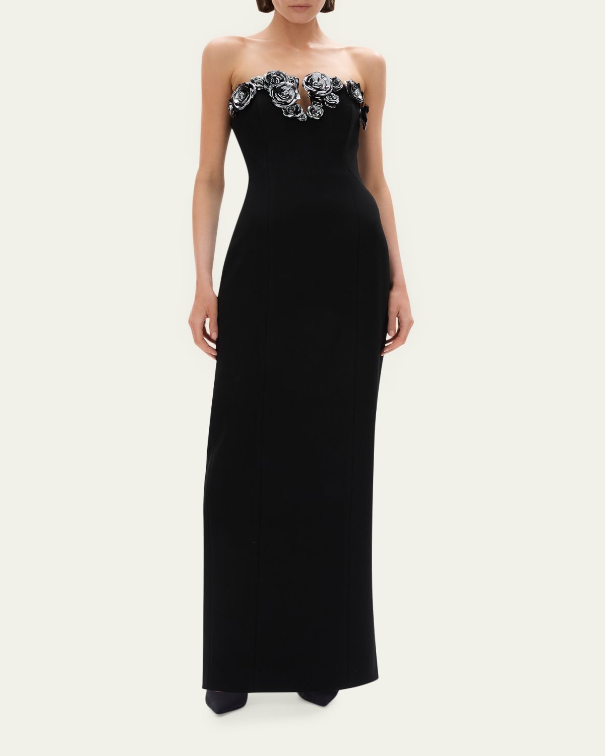Rachel Gilbert Mirage Floral-Embellished Strapless Column Gown | Thumbnail 2 Rachel Gilbert Mirage Floral-Embellished Strapless Column Gown | Thumbnail 2