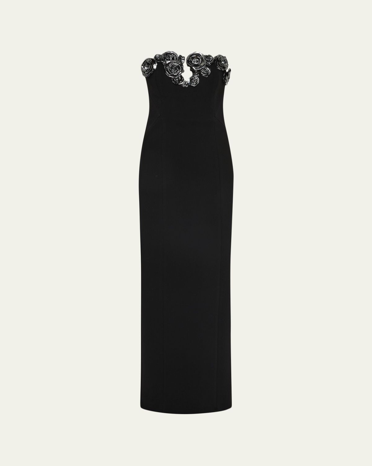 Rachel Gilbert Mirage Floral-Embellished Strapless Column Gown - Women's Clothing