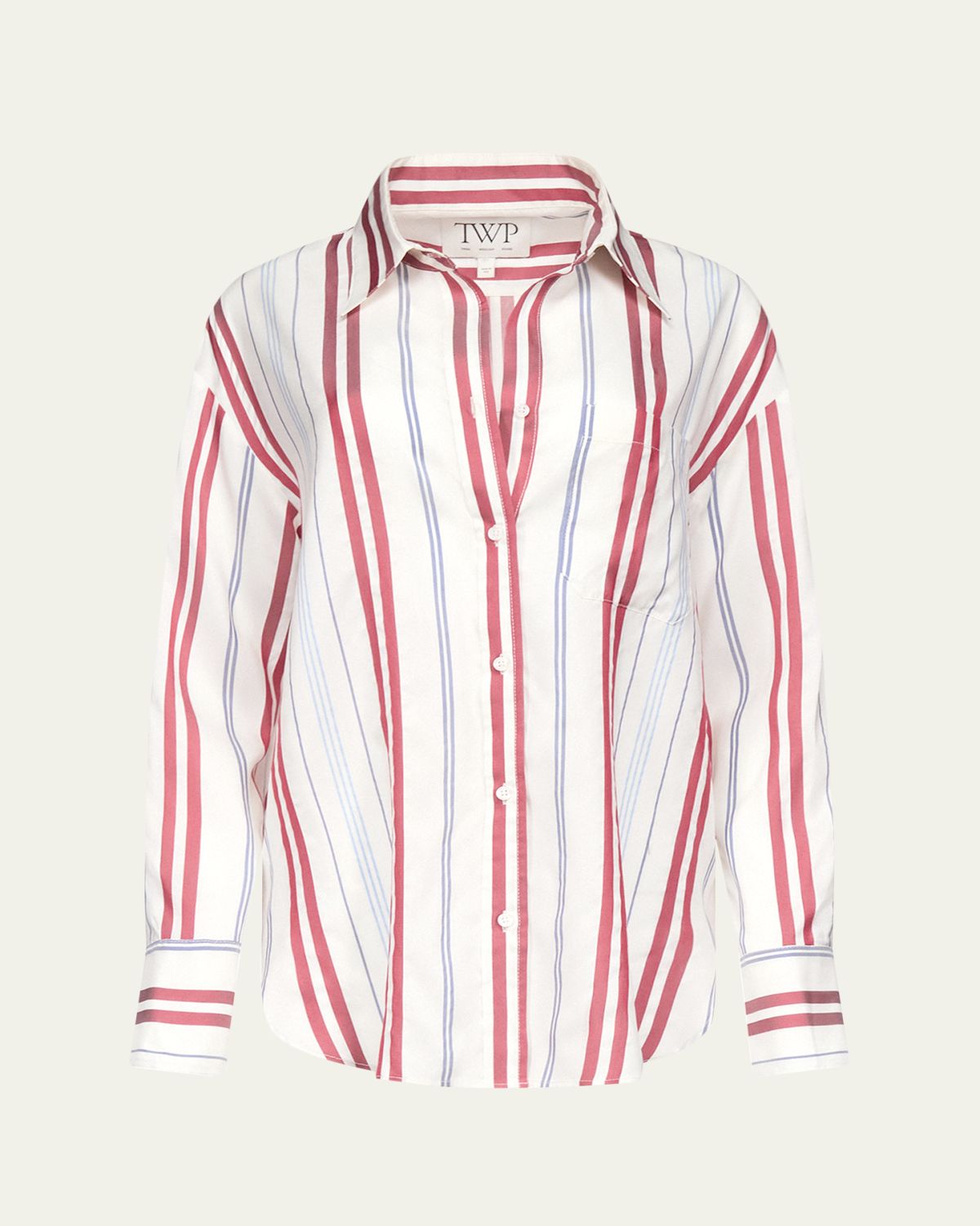 TWP Big Joe Striped Silk Button-Front Shirt | Thumbnail 6 TWP Big Joe Striped Silk Button-Front Shirt | Thumbnail 6