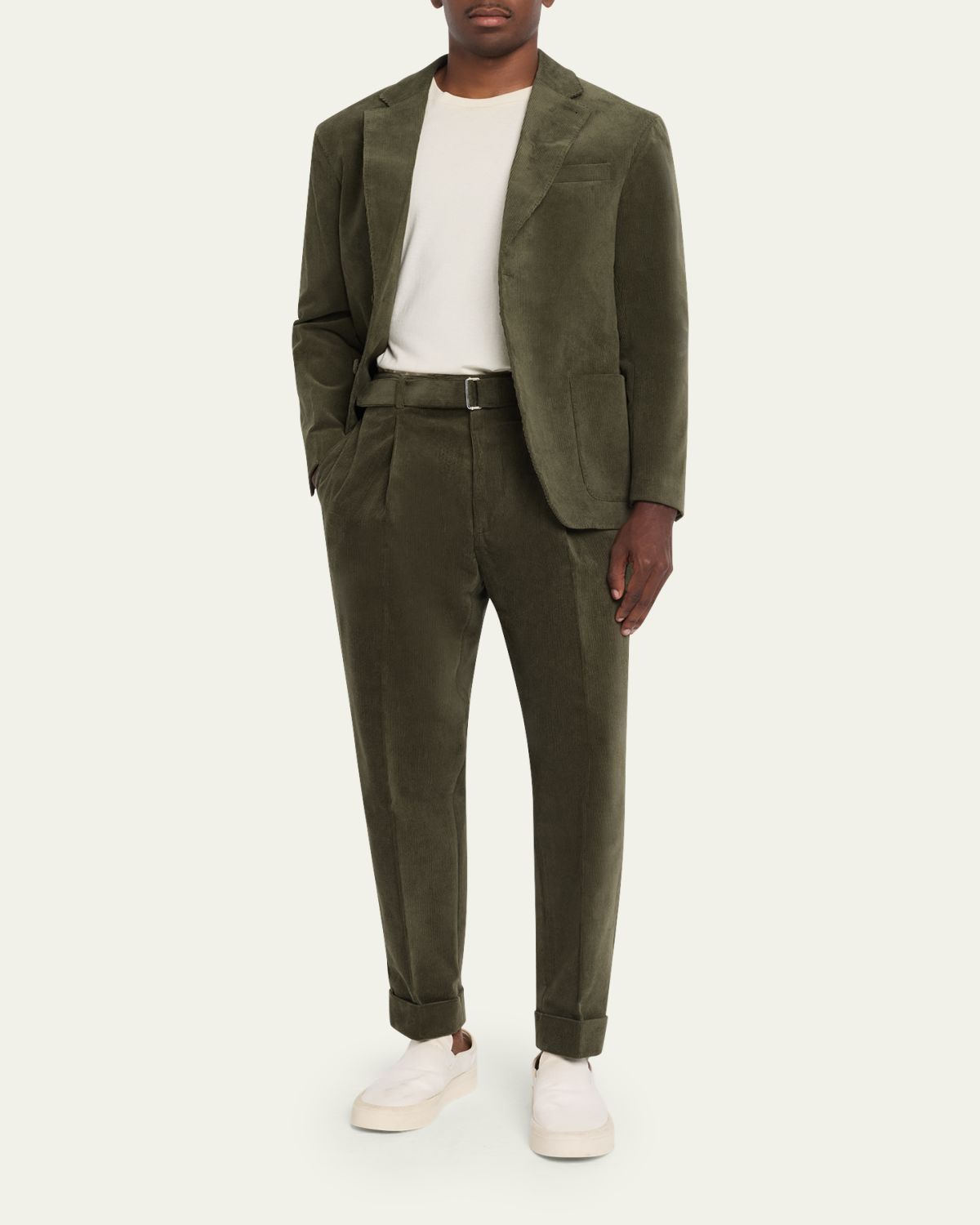 Officine Generale Men's Hugo Corduroy Belted Trousers | Thumbnail 2