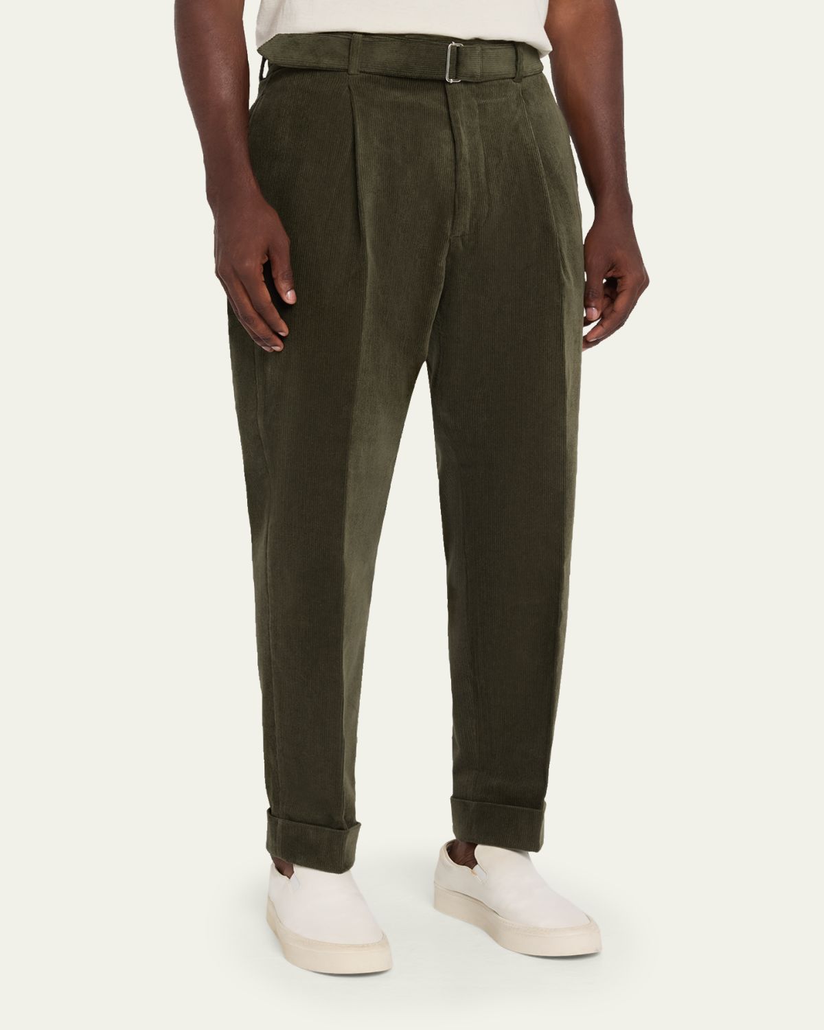 Officine Generale Men's Hugo Corduroy Belted Trousers | Thumbnail 4