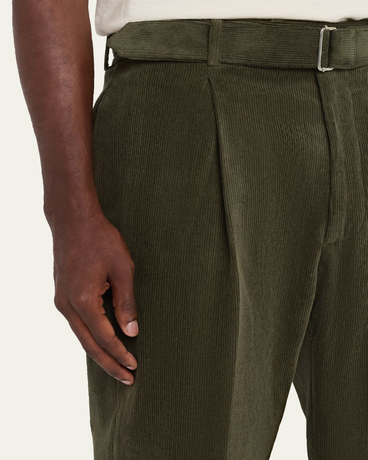 Officine Generale Men's Hugo Corduroy Belted Trousers | Thumbnail 5