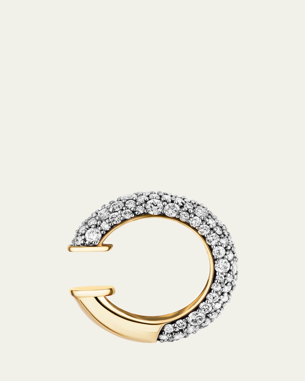 Mason and Books 14K Floret Ear Cuff with Diamonds and White Rhodium, Single