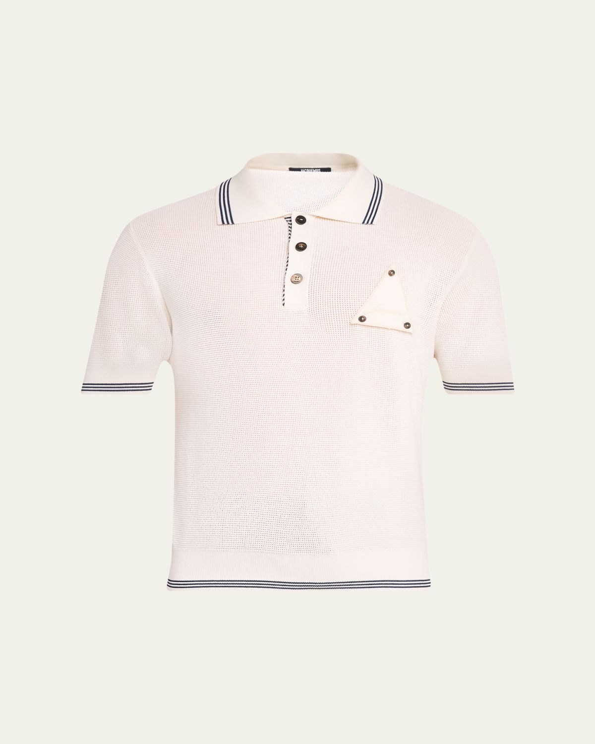 Jacquemus Men's Silk and Cotton Mesh Polo Shirt | Thumbnail 6 Jacquemus Men's Silk and Cotton Mesh Polo Shirt | Thumbnail 6