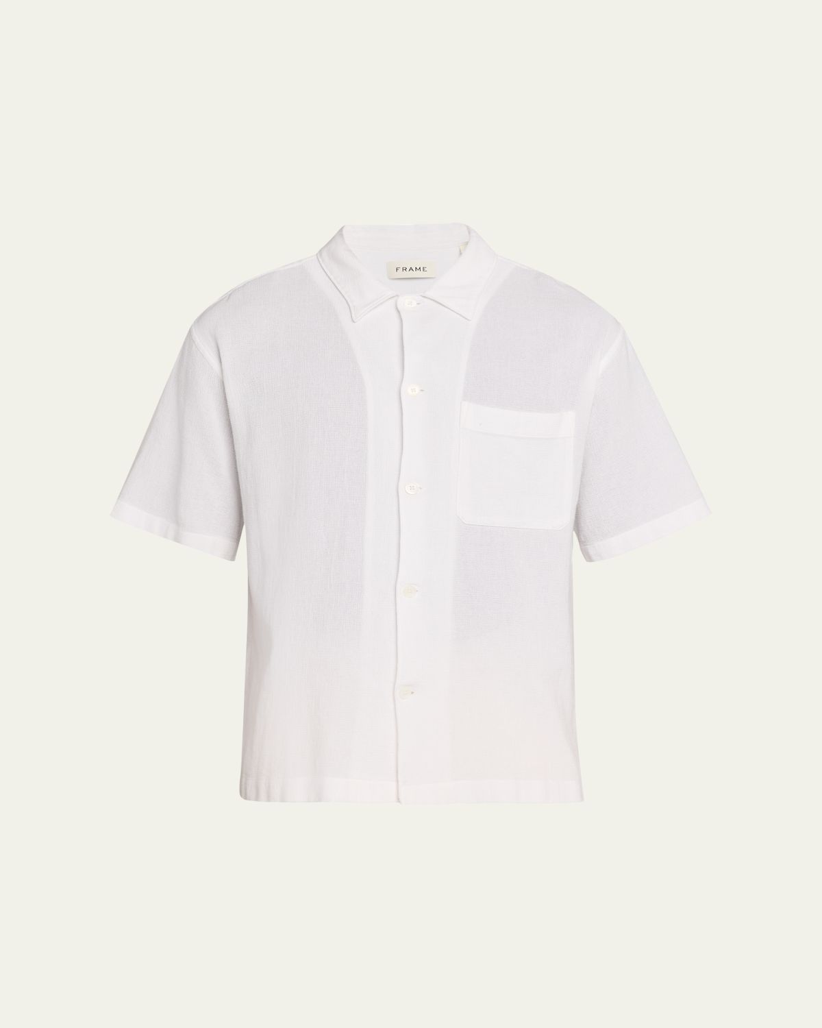 FRAME Men's Cotton Pocket Short-Sleeve Shirt