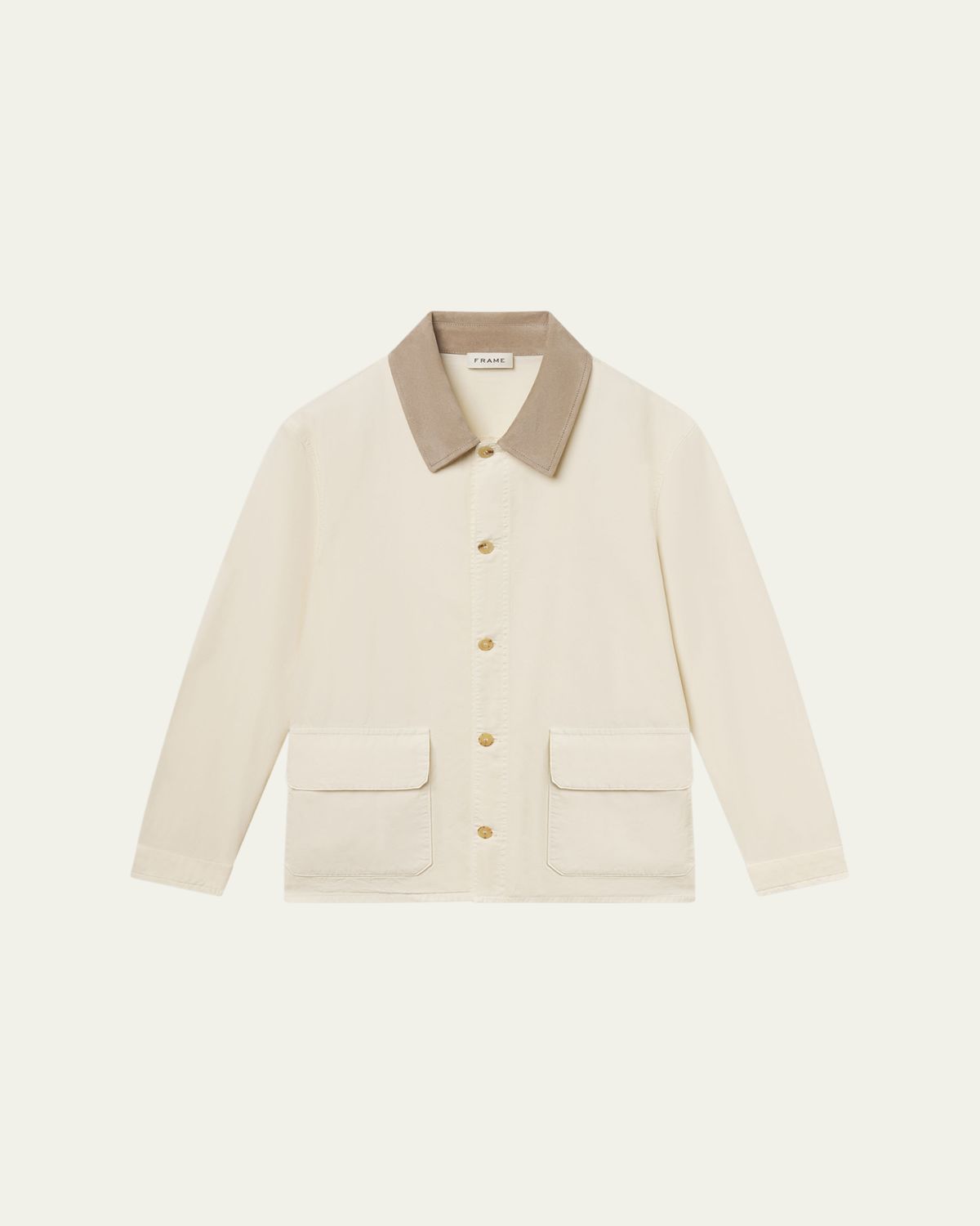 FRAME Men's Corduroy-Collar Canvas Shirt Jacket | Thumbnail 6 FRAME Men's Corduroy-Collar Canvas Shirt Jacket | Thumbnail 6