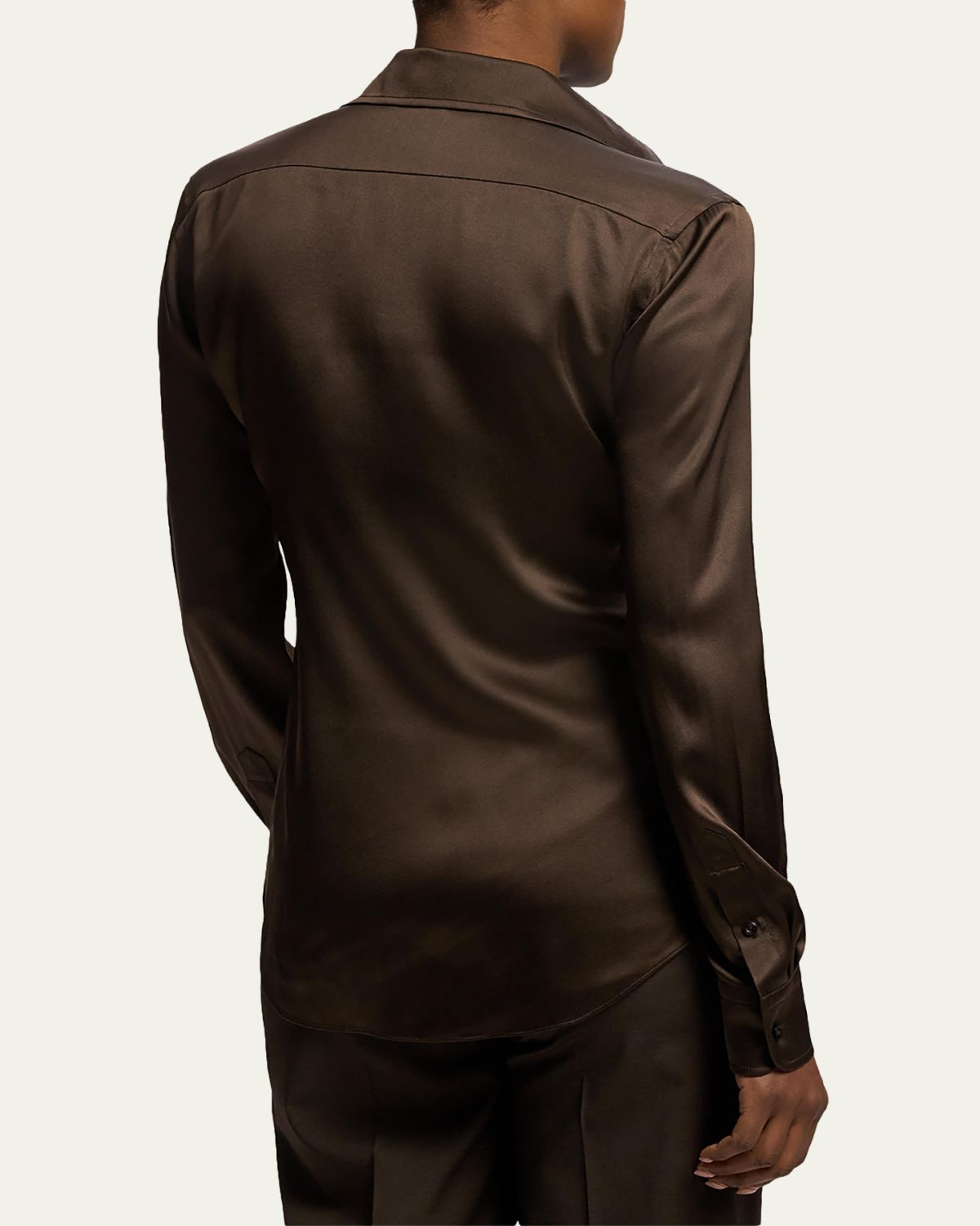 Ralph Lauren Collection Silk Classic Button-Down Shirt | Thumbnail 3
