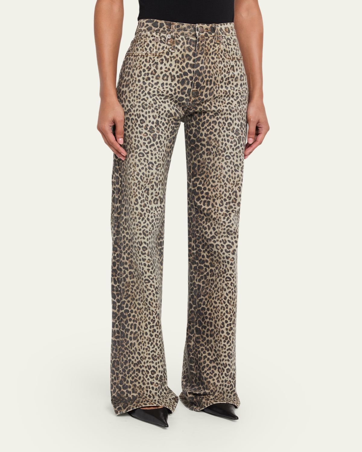 R13 Jane Wide-Leg Leopard Jeans | Thumbnail 4