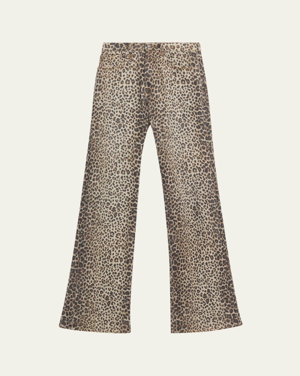 R13 Jane Wide-Leg Leopard Jeans