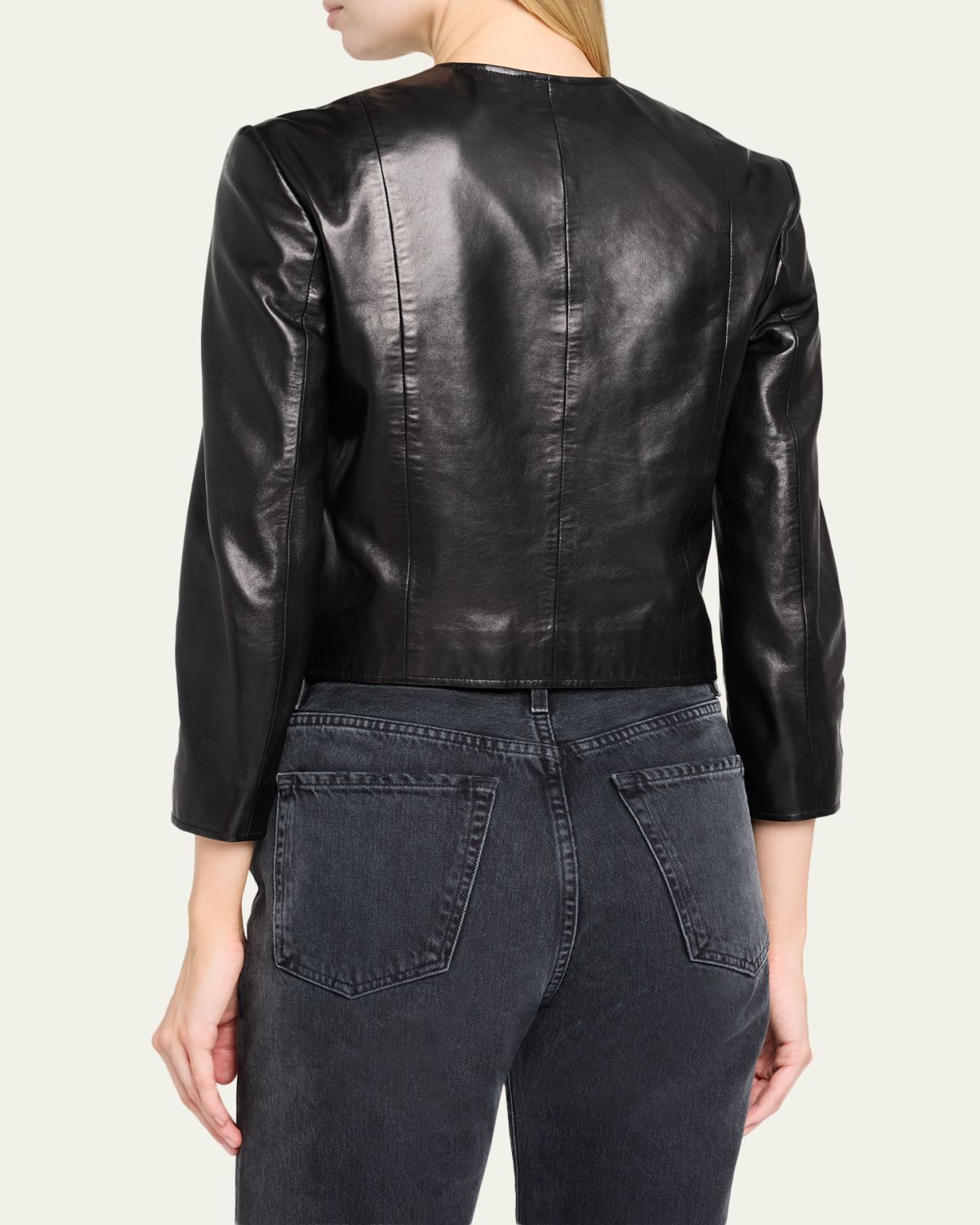 R13 Front-Snap Leather Jacket | Thumbnail 3 R13 Front-Snap Leather Jacket | Thumbnail 3