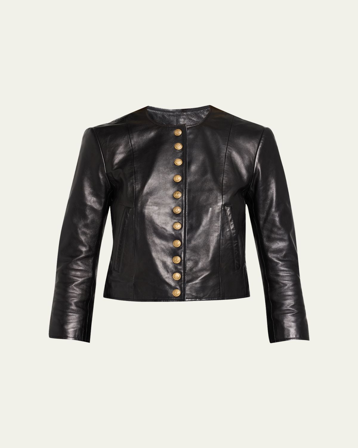 R13 Front-Snap Leather Jacket