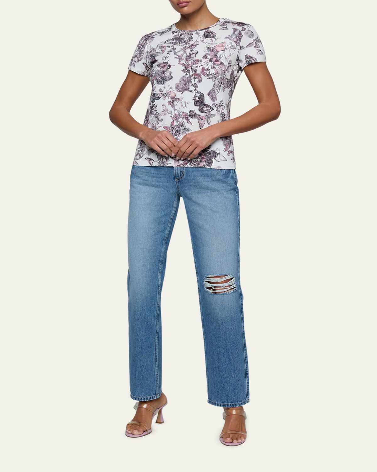 L'Agence Ressi Short-Sleeve Butterfly Vine Tee | Thumbnail 2 L'Agence Ressi Short-Sleeve Butterfly Vine Tee | Thumbnail 2