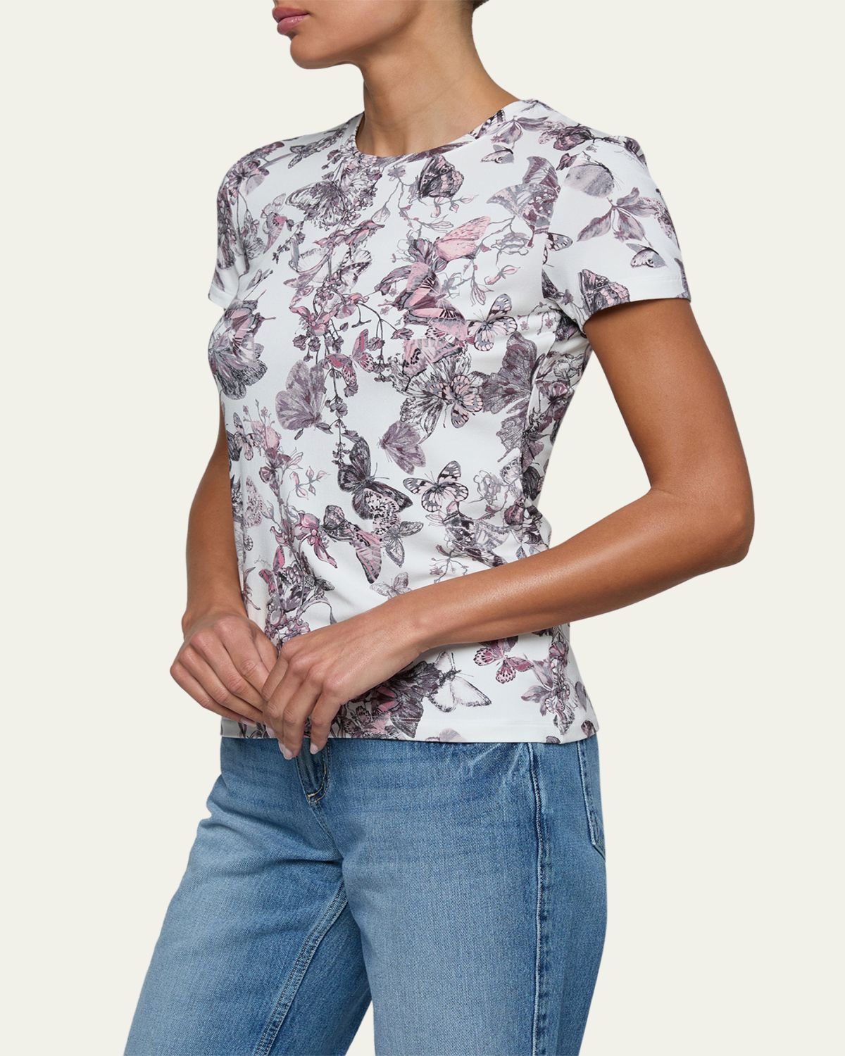 L'Agence Ressi Short-Sleeve Butterfly Vine Tee | Thumbnail 4 L'Agence Ressi Short-Sleeve Butterfly Vine Tee | Thumbnail 4