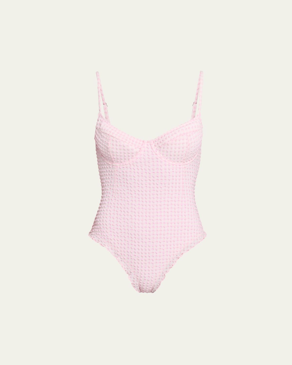 SIMKHAI Suni Textured Gingham One-Piece Swimsuit | Thumbnail 5 SIMKHAI Suni Textured Gingham One-Piece Swimsuit | Thumbnail 5