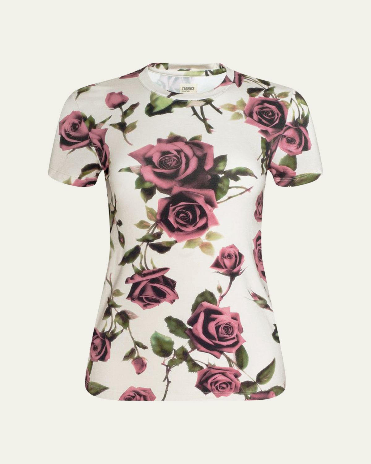 L'Agence Ressi Short-Sleeve Rose Tee | Thumbnail 5 L'Agence Ressi Short-Sleeve Rose Tee | Thumbnail 5