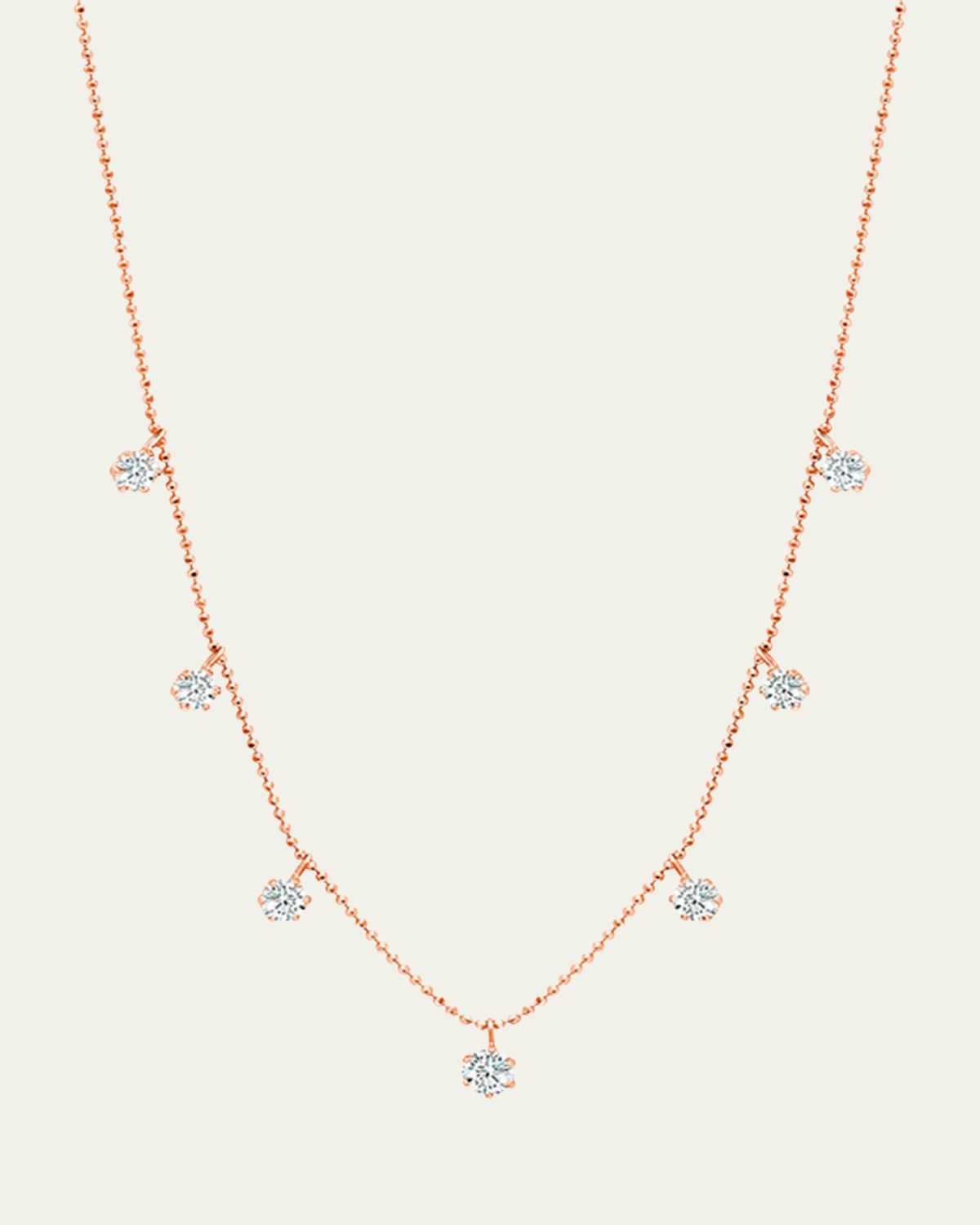 Graziela Gems 18K Rose Gold Medium Floating Diamond Necklace | Thumbnail 3
