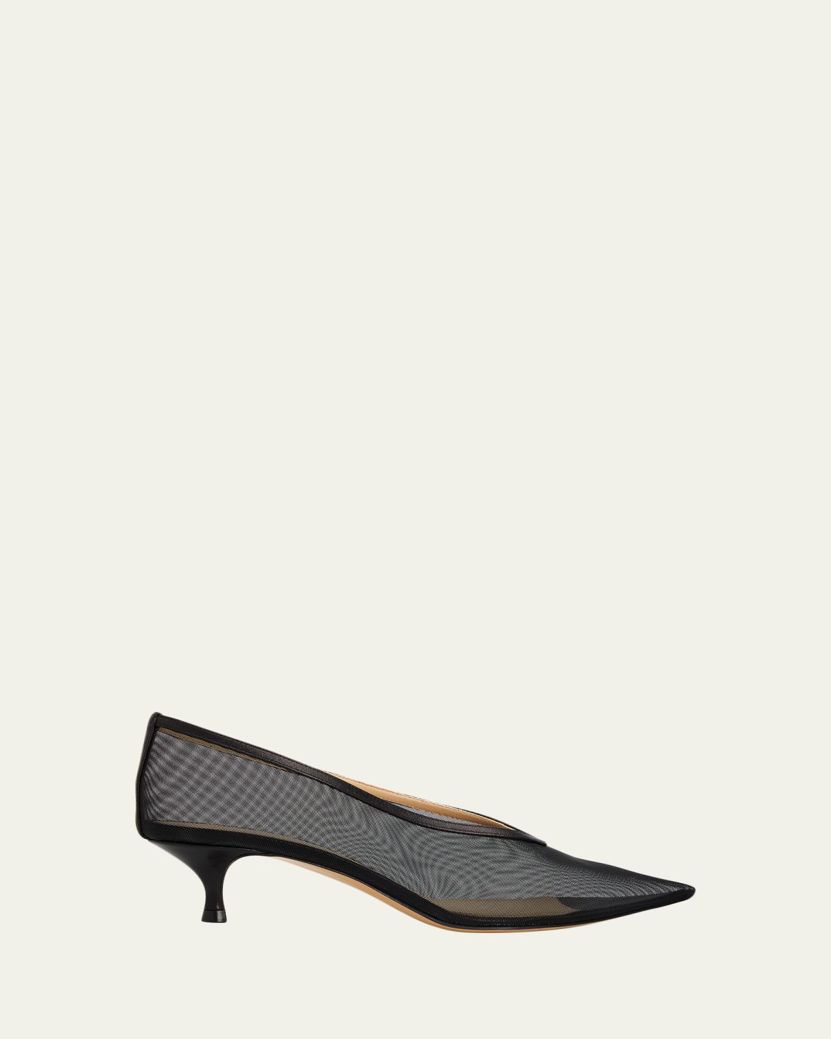 Le Monde Beryl 40mm Babouche Mesh Kitten-Heel Pumps | Thumbnail 6
