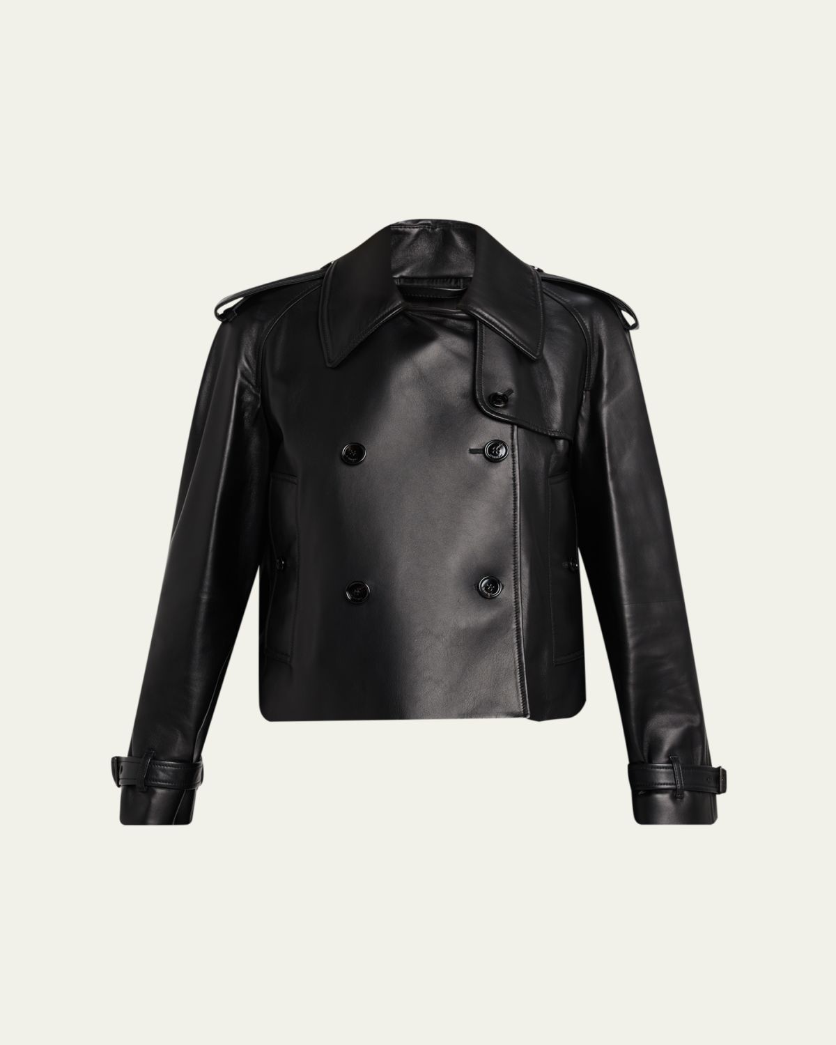 Burberry Cropped Leather Mayfair Trench Jacket | Thumbnail 5 Burberry Cropped Leather Mayfair Trench Jacket | Thumbnail 5