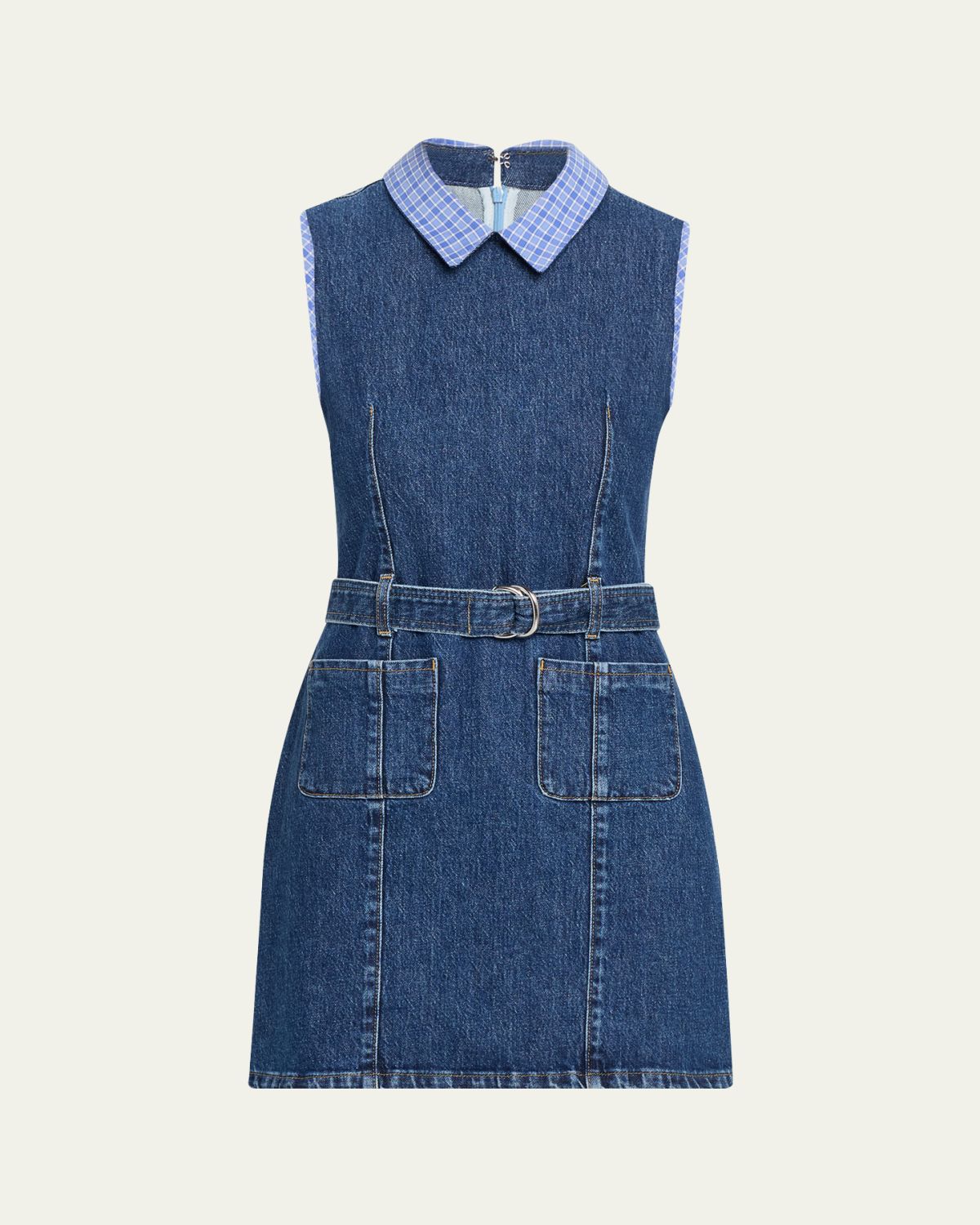 Cinq a Sept Kyra Sleeveless Belted Denim Mini Dress