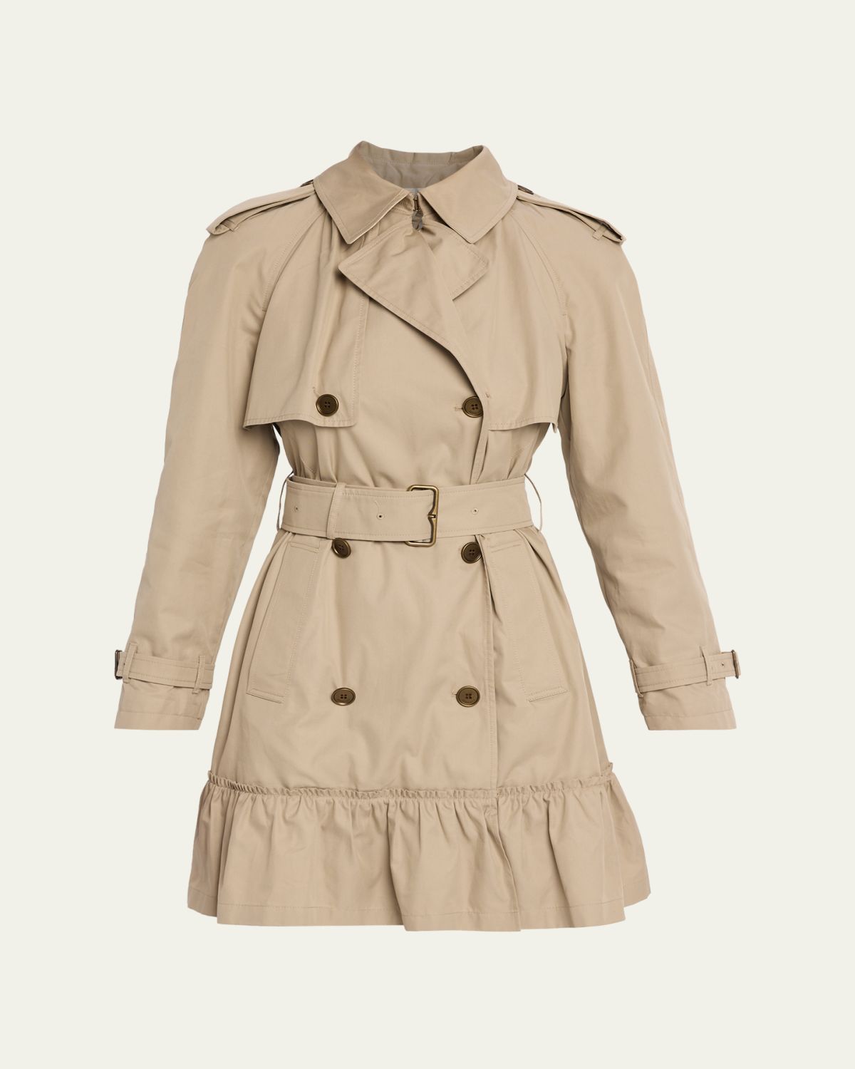 Burberry Ruffle Belted Short Trench Coat | Thumbnail 6 Burberry Ruffle Belted Short Trench Coat | Thumbnail 6