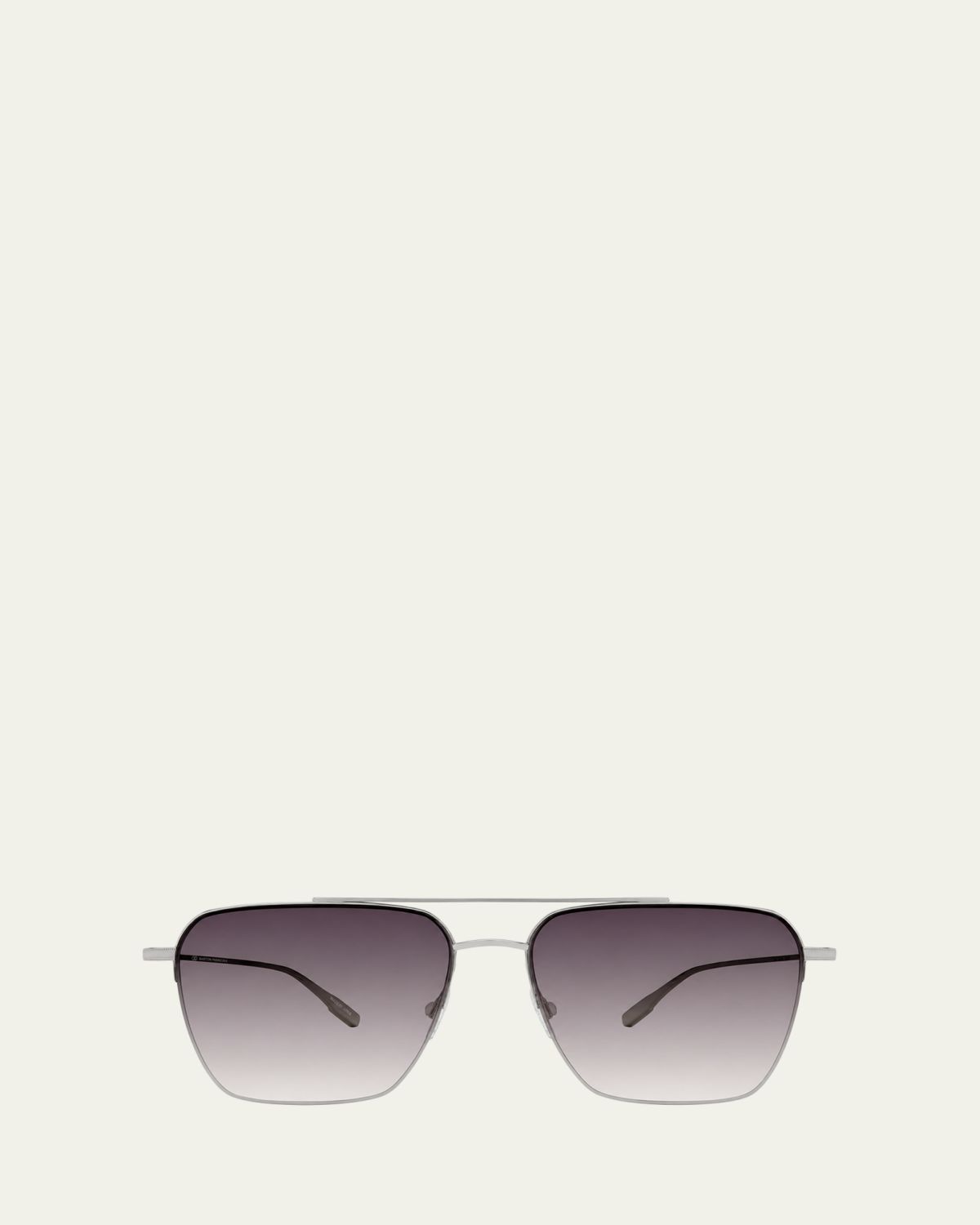 ZEGNA Men's Double-Bridge Titanium Aviator Sunglasses | Thumbnail 9