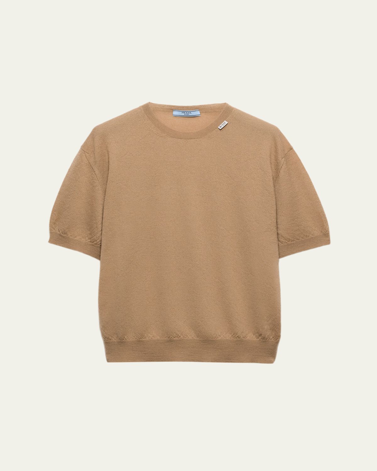 Prada Cashmere Short-Sleeve Crewneck Sweater | Thumbnail 5 Prada Cashmere Short-Sleeve Crewneck Sweater | Thumbnail 5