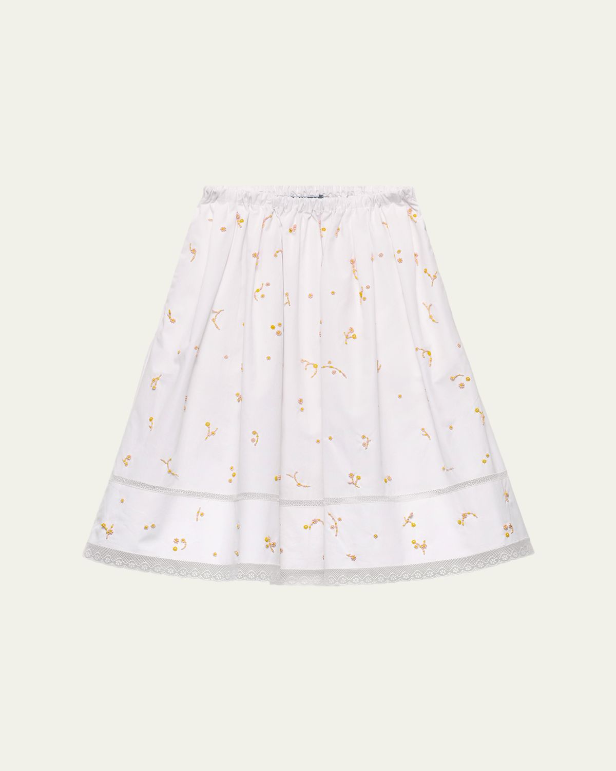 Prada Embroidered Cotton Poplin Skirt | Thumbnail 6