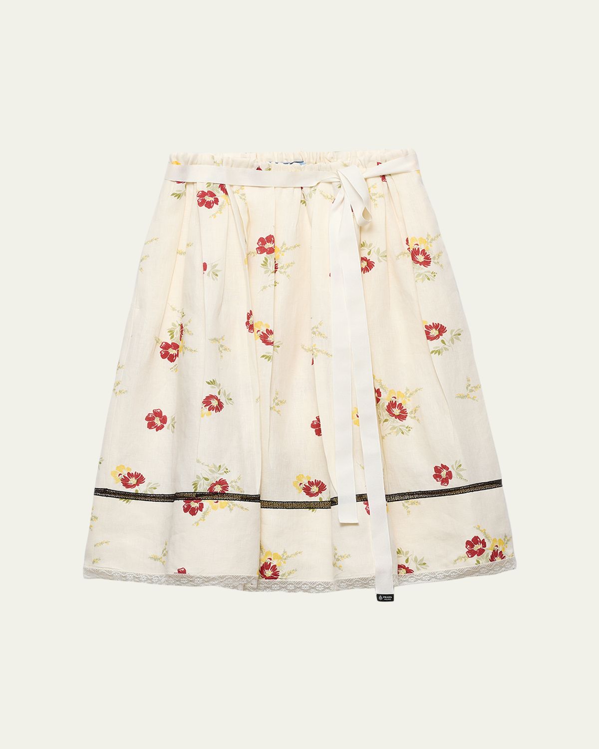 Prada Floral Print Linen Skirt | Thumbnail 5 Prada Floral Print Linen Skirt | Thumbnail 5