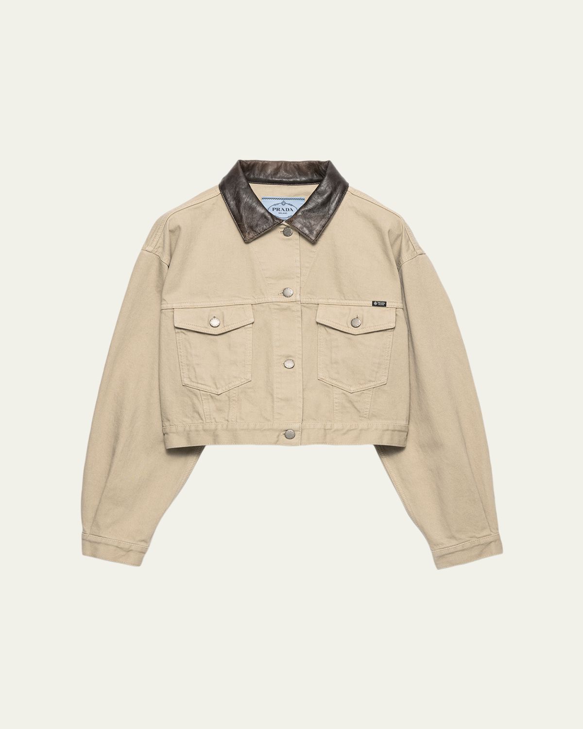 Prada Cropped Old Denim Jacket | Thumbnail 6 Prada Cropped Old Denim Jacket | Thumbnail 6