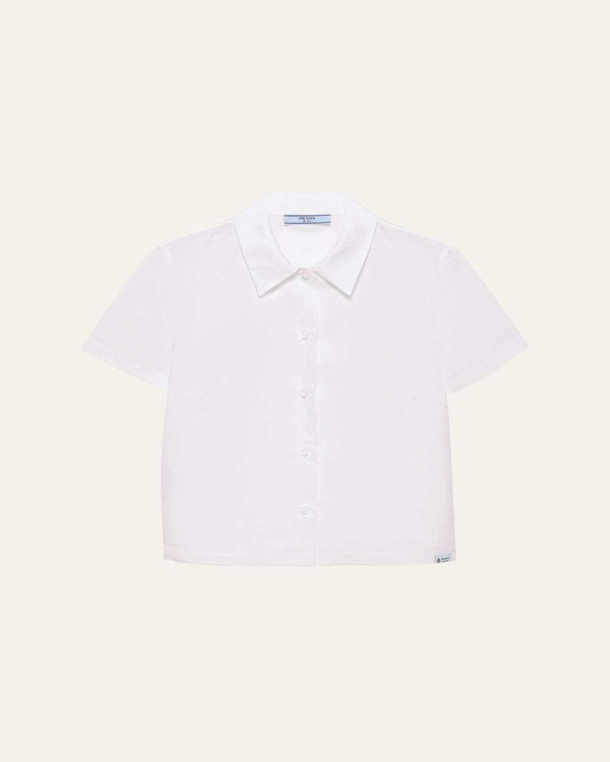 Prada Short-Sleeve Linen Muslin Shirt | Thumbnail 6 Prada Short-Sleeve Linen Muslin Shirt | Thumbnail 6