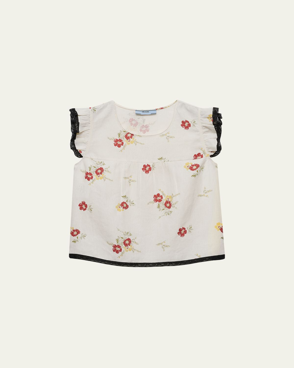 Prada Floral Linen Top | Thumbnail 6 Prada Floral Linen Top | Thumbnail 6