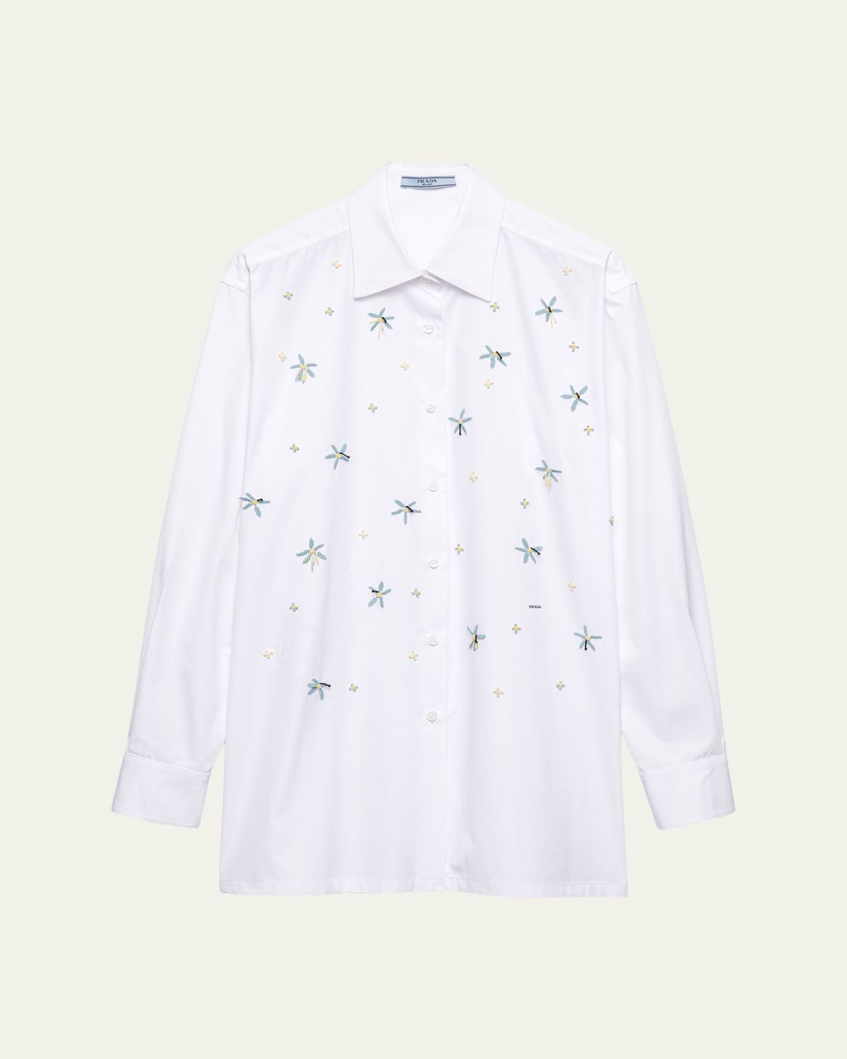 Prada Embellished Cotton Button-Down Shirt | Thumbnail 10 Prada Embellished Cotton Button-Down Shirt | Thumbnail 10