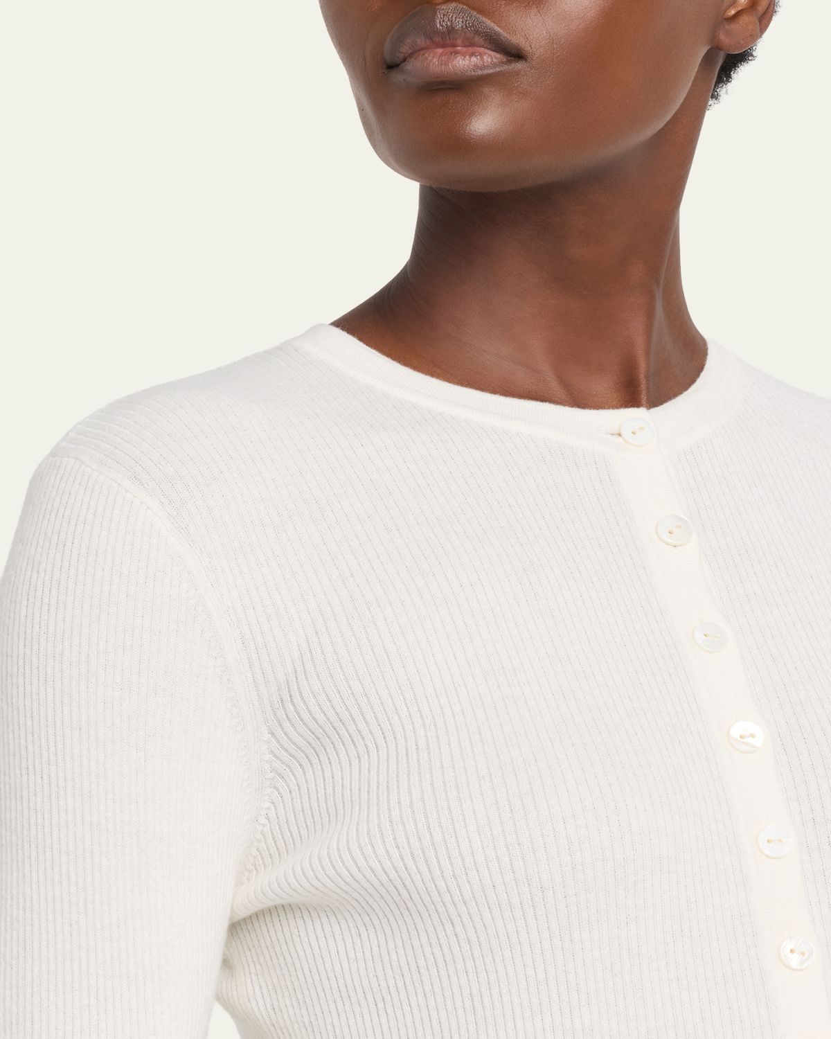 Lisa Yang Airi Cotton-Cashmere Henley Sweater | Thumbnail 10