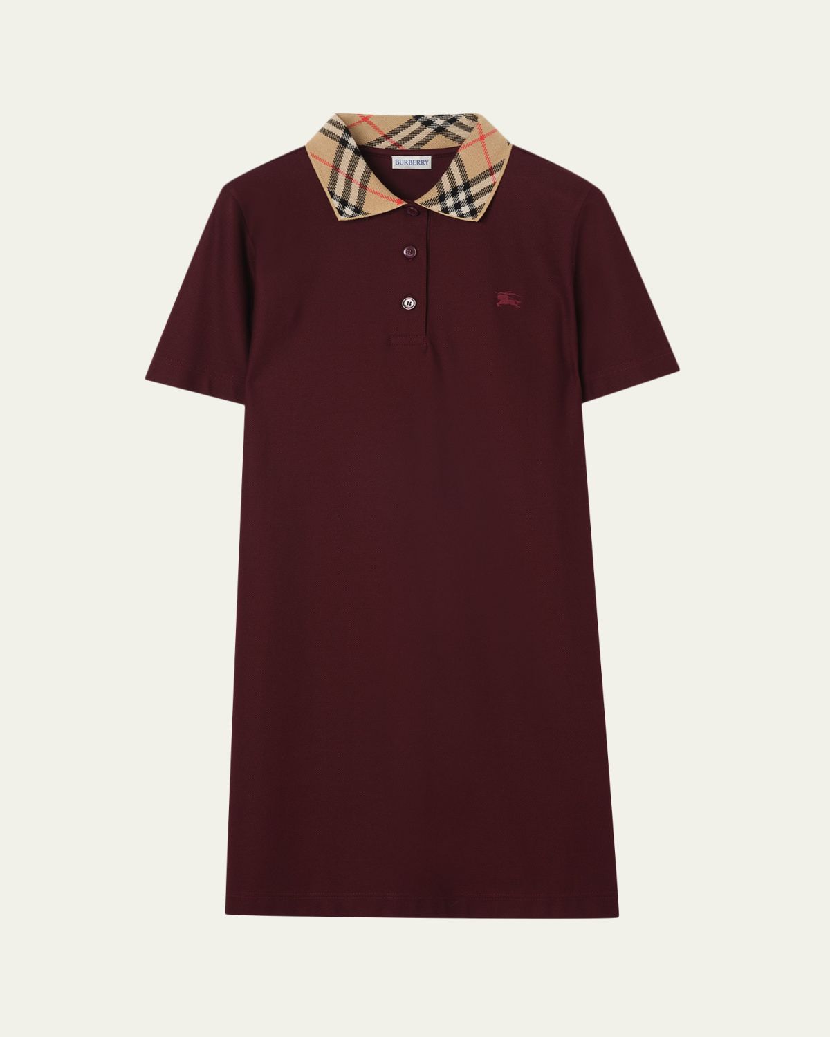 Burberry Check Collar Cotton Polo Mini Dress | Thumbnail 6 Burberry Check Collar Cotton Polo Mini Dress | Thumbnail 6