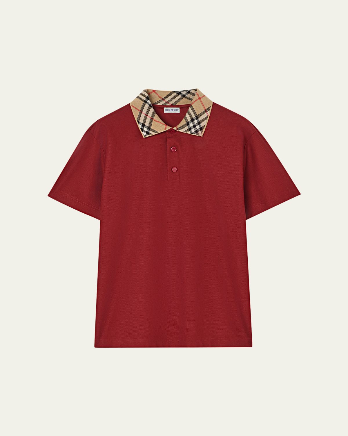 Burberry Men's Evan Check-Collar Cotton Polo Shirt | Thumbnail 4 Burberry Men's Evan Check-Collar Cotton Polo Shirt | Thumbnail 4