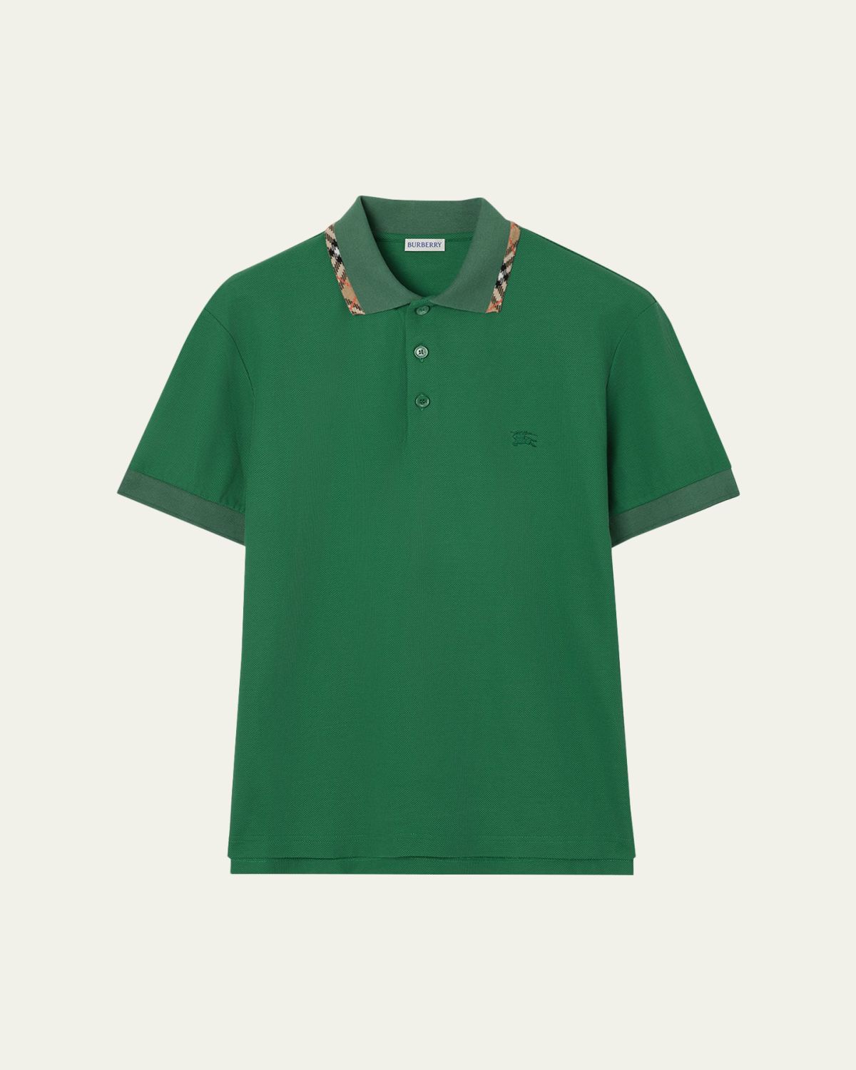 Burberry Men's Eddie Check-Trim Cotton Polo Shirt
