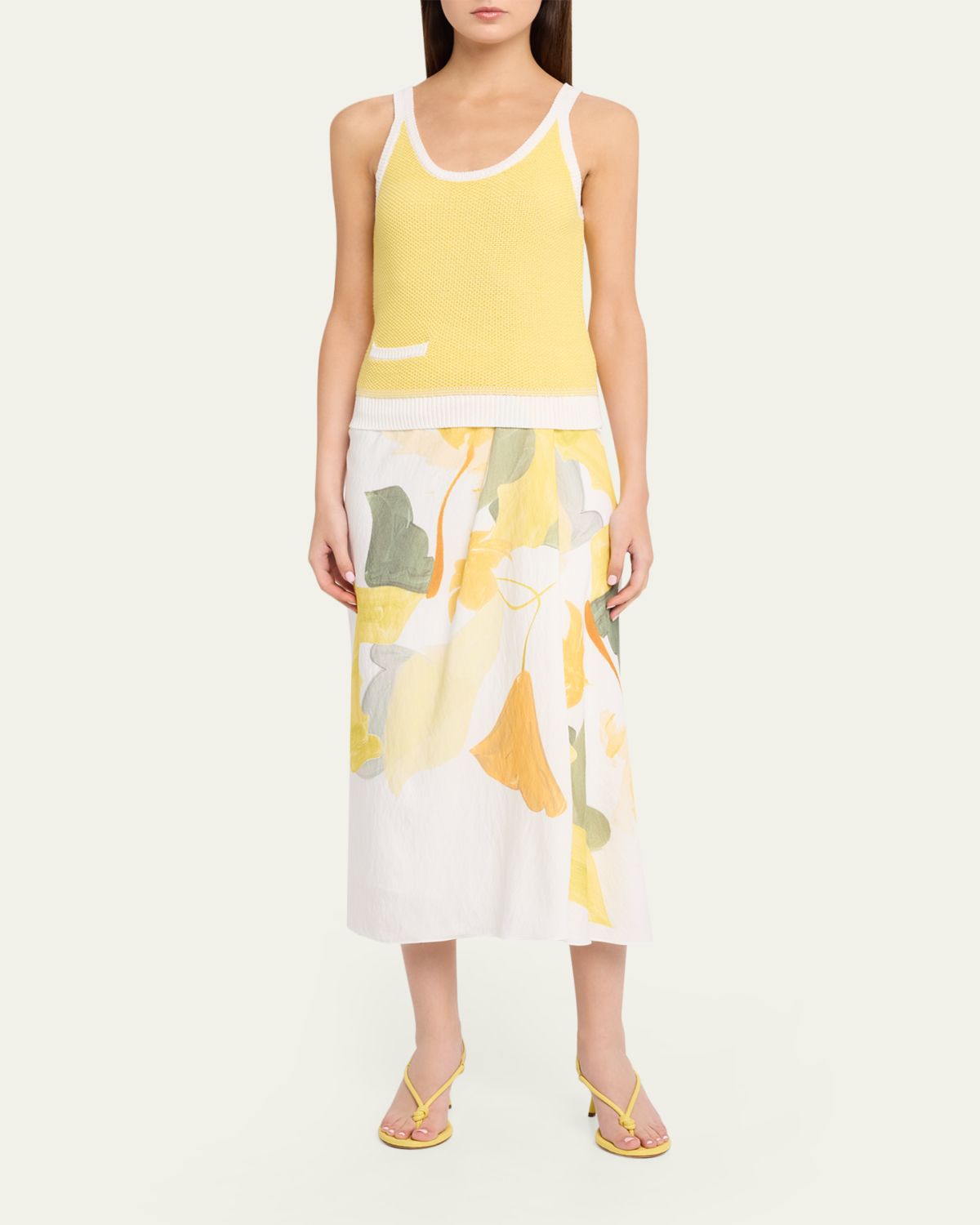Vince Painted Satin-Viscose Midi Skirt | Thumbnail 2 Vince Painted Satin-Viscose Midi Skirt | Thumbnail 2